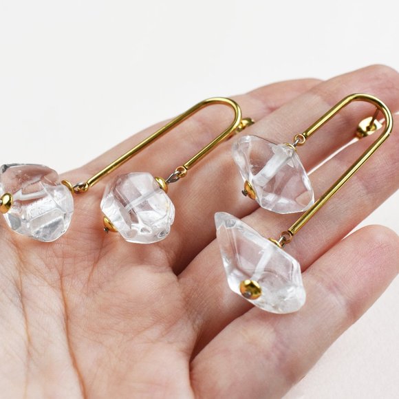 Large arch earrings, statement unusual earrings for women - Picture 4 of 5